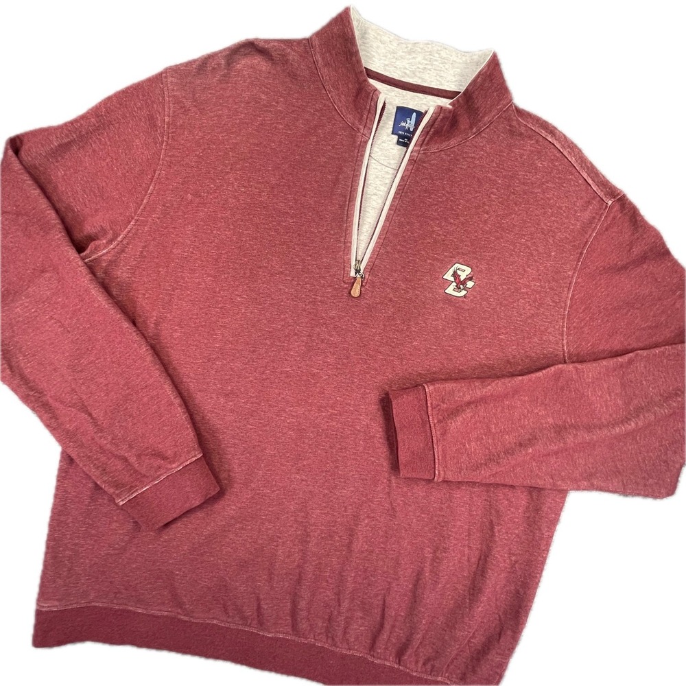 johnnie-O Boston College Sully 1/4 Zip Pullover XL Maroon Golf Preppy Layer NCAA